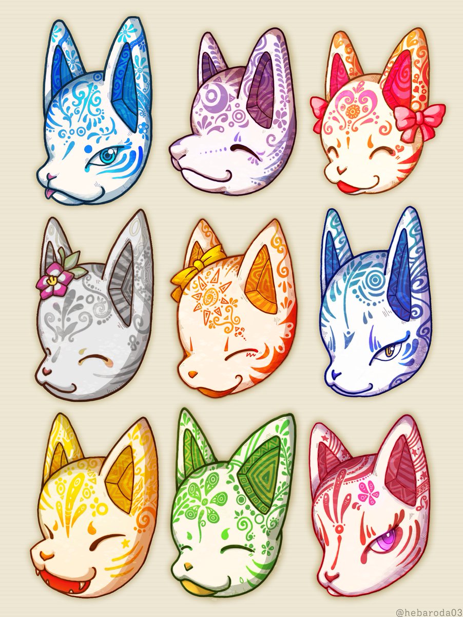 Uzivatel へばろーだ お休み中 Na Twitteru ラブライブ キャライメージで狐面まとめ キャライメージ狐面はときどきかきたくなるのでかけて満足 狐面