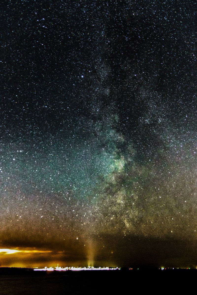 JimHoulbrook's tweet photo. Mucking about trying to get the galactic core over Cowes (Isle of Wight) The light pollution makes it very messy , but was worth a try. https://t.co/tbXpkSDusc
