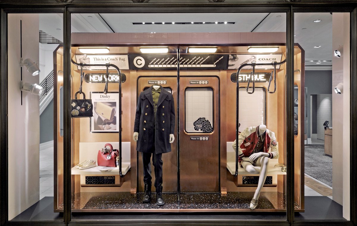 retailfocus's tweet photo. @Coach celebrates the NYC #subway with latest window display https://t.co/SRpgieJEzN #coachwindows https://t.co/gWS8PKDCun