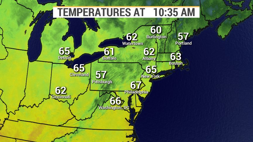 News12BXTW's tweet photo. Late morning temperature check... Seasonable for afternoon. Tracking Matthew in the Tropics all week.. #Channel61 https://t.co/9p2ElGvg1F