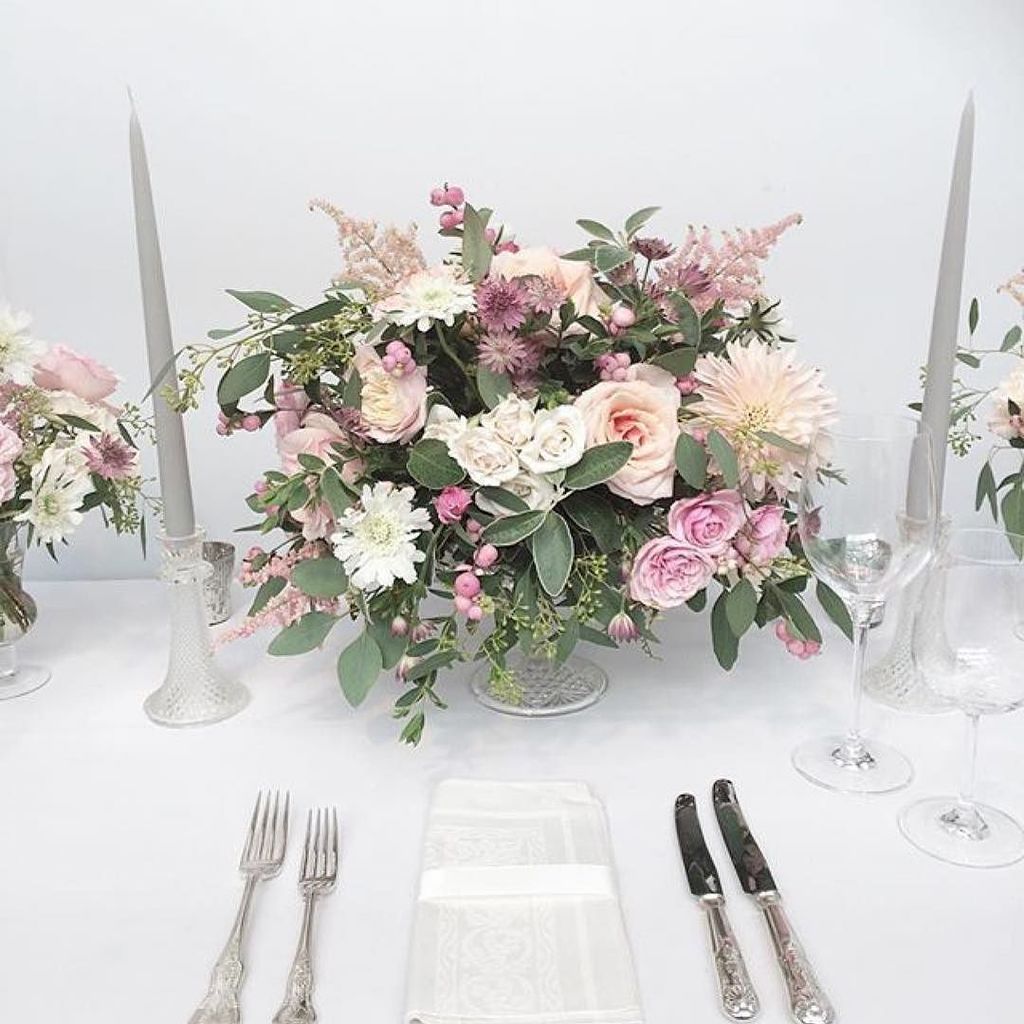 A beautiful shot taken by @zosiazacharia of the dining table arrangements on our stand <a href="/bridestheshow/">Brides The Show</a> #katealbandav…