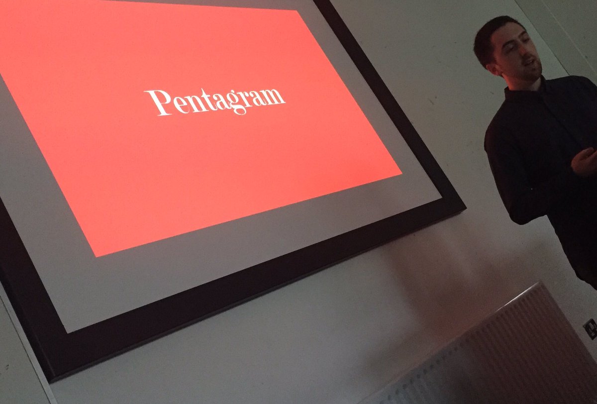 IADT_GRAPHICDES's tweet photo. @IADT_VIS_COM 2015 Graduate Jack Collins talks to the students about his journey since joining Eddie Opara @pentagram in NYC. #iadtnow https://t.co/r3Za63wIE9