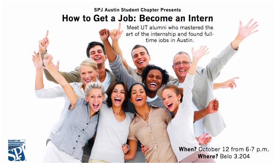 TX_SPJ's tweet image. We're almost 1 week away from our next event! Join us Wednesday, Oct. 12 to learn the ins and outs of internships. #DigitalJUT #reportingUT