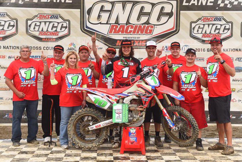 Motion Pro sponsored <a href="/JCRHonda/">JCR Honda</a> rider <a href="/BollingerTrevor/">Trevor Bollinger</a> claims 2016 <a href="/GNCCRacing/">GNCC Racing</a> XC2 AMA National Championship! #Motionpro #buildingchampions