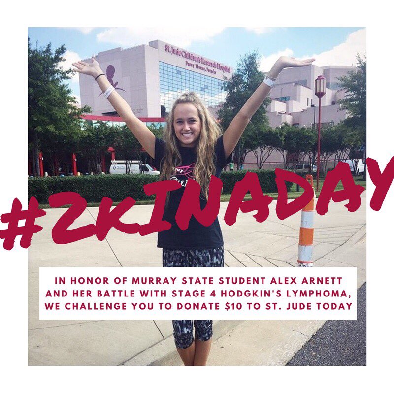 panhellenicmsu's tweet photo. Come on Murray State!! Let's raise #2kInADay in support of @alexarnett51 & @UTDMurrayState! 💜 #AlexsArmy https://t.co/j0z6ottoqL