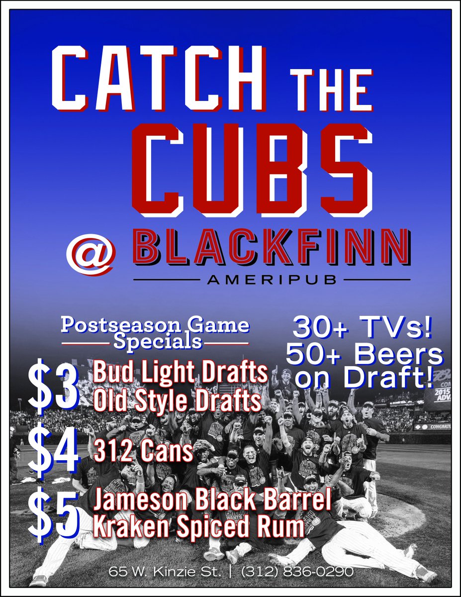 Game 1 is Friday! Come and watch the Cubs game with the FINN crew!