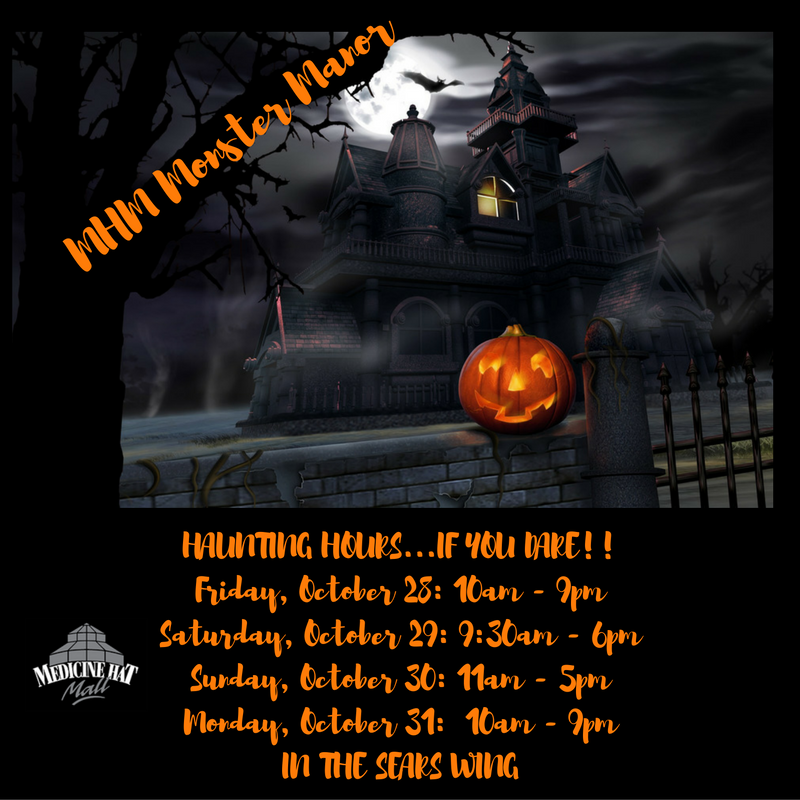 MH_Mall's tweet photo. #MonsterManor Oct 28-31 #Halloween  #TrickorTreat on Halloween from 4-7p #ShopRelaxRepeat #Medhat #medicinehat #BOO https://t.co/k5Kdc2gDFg
