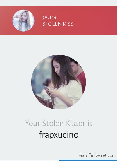 emutkbona's tweet photo. [Stolen Kiss] Your Stolen Kisser is @frapxucino! Who is yours?
via https://t.co/R7i4O8qsOH https://t.co/1HDGBcFQuk
