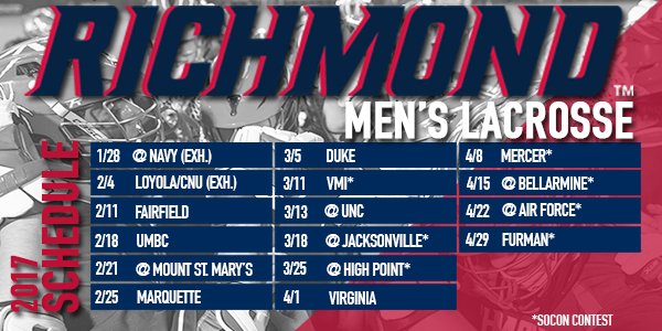 SpiderMLAX's tweet image. Mark Your Calendars! Our 2017 Schedule is Here! #OneRichmond