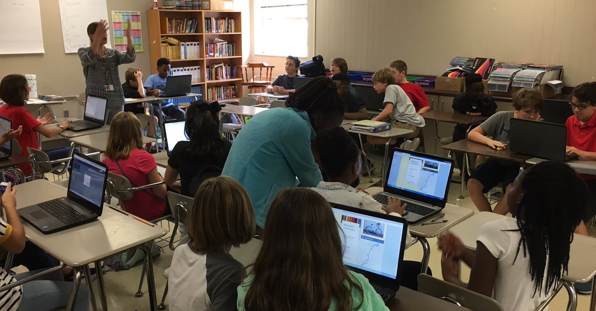 SteeleThoughts's tweet photo. "Breakout" goes digital! Students working on study guide by finding clues to break out of digital box. #gamification #tsgcpride @Tracey_h_c https://t.co/zGvlmFRhxZ