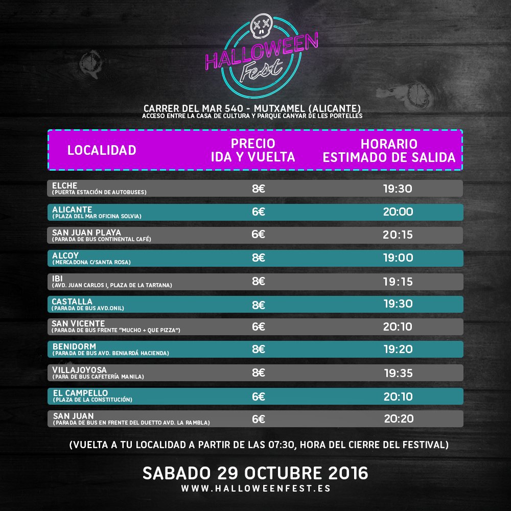 En <a href="/Halloweenfest16/">Halloween Fest</a> nos preocupamos de tu carnet de conducir  y te lo ponemos MUY fácil. Hazte con tu entrada + Bus y dejanos llevarte.