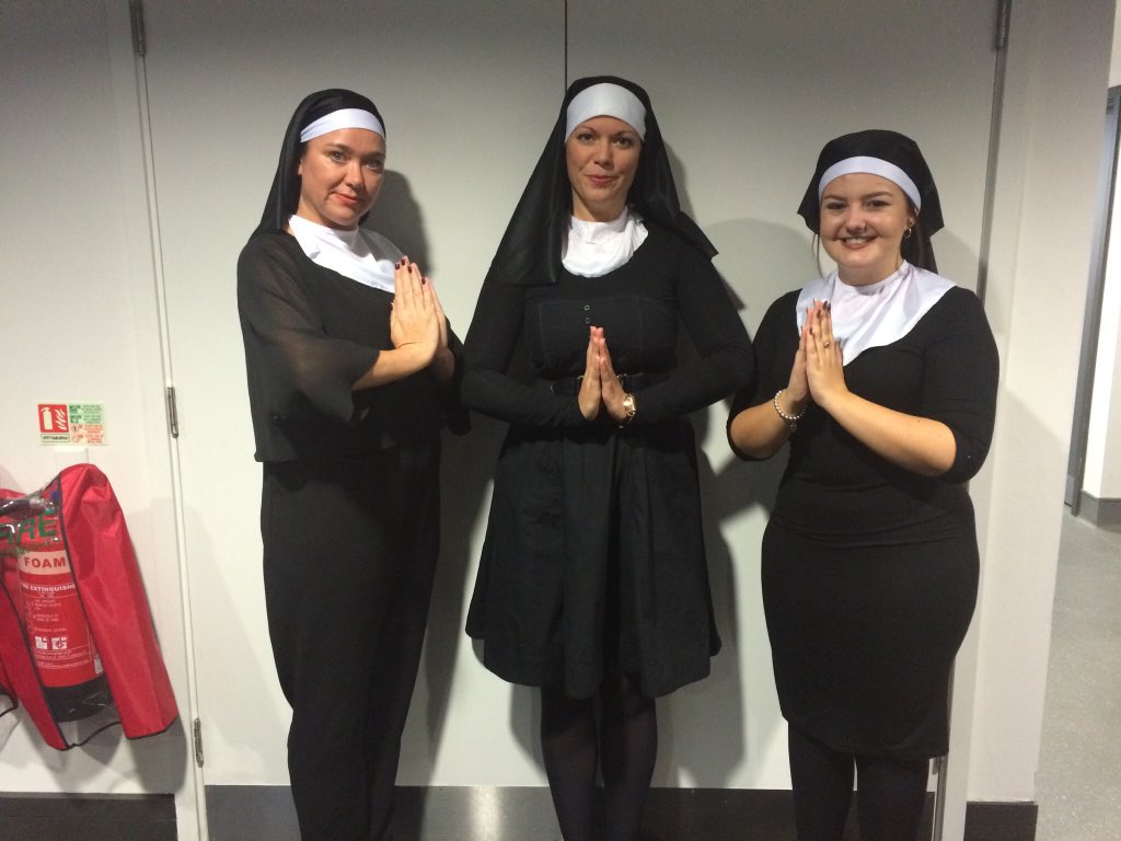 Nun the wiser rehearsal for all tomorrow evening# bring your energy <a href="/dramaramachilds/">tracy</a> @music_kba <a href="/kbadrama/">KBA Drama</a> <a href="/KBAradio/">Koba Baradio</a>