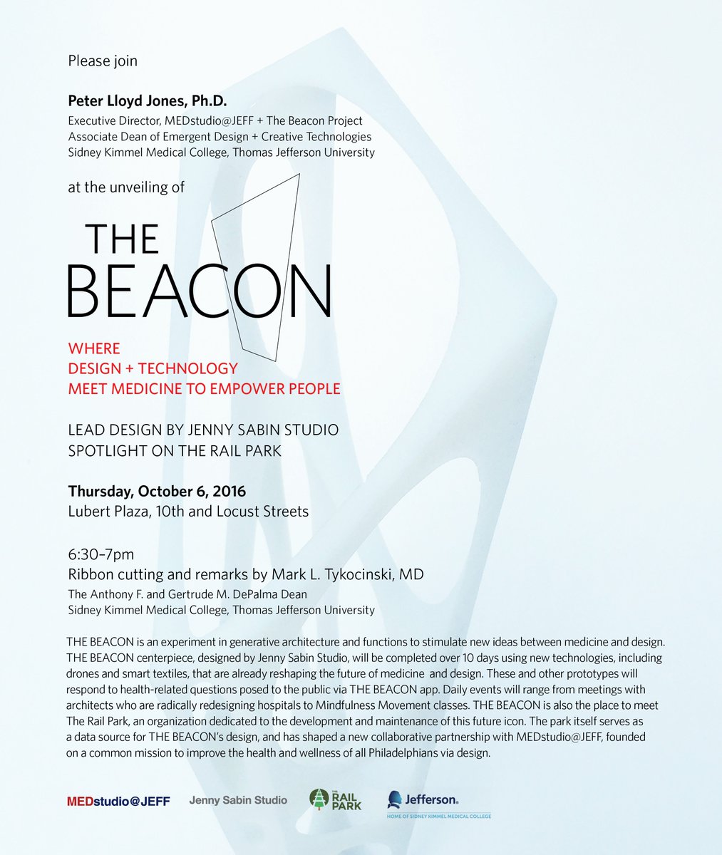 In '13, we met @TheRailPark visionary <a href="/mygardengroup/">Michael Garden</a> 2think of ways 4 <a href="/JeffersonUniv/">Thomas Jefferson University</a> 2help urban health. On Oct 06, the journey continues...