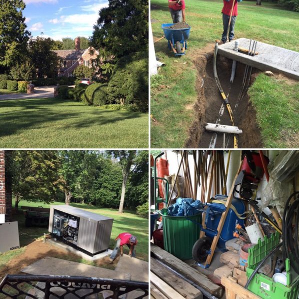 chamberlainland's tweet image. The Chamberlain team finishing up a generator installation in Greenwich today. #wedoeverything #backuppower