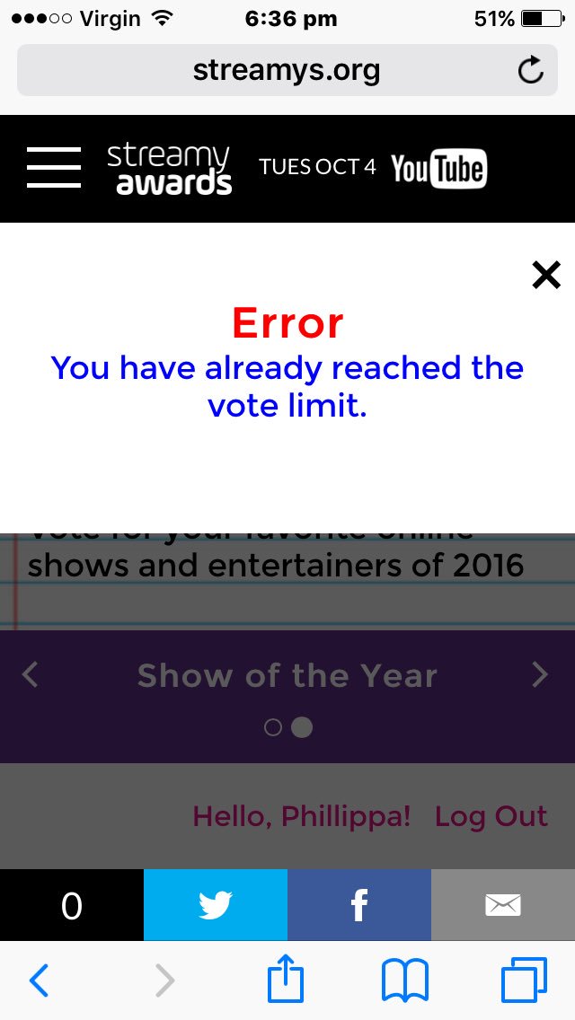 Pippa_J_'s tweet photo. @PhillyD well I've done my 100 votes for today https://t.co/g2p06NWcuy