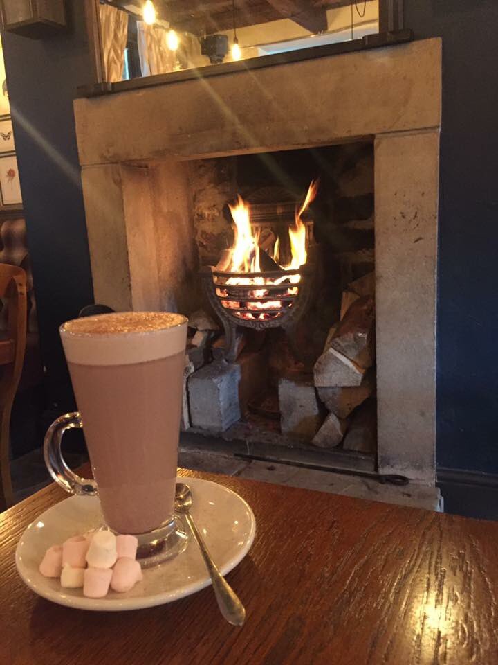 The Stubbing fire is roaring again #pubs #westyorkshire #calderdale #hotchocolate