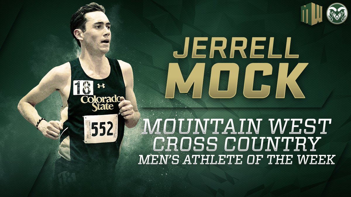 CSUTrackFieldXC's tweet photo. For the second week in a row, CSU's Jerrell Mock is the Mountain West Cross Country Men's Athlete of the Week!
#CSURams https://t.co/svbESQX2oc