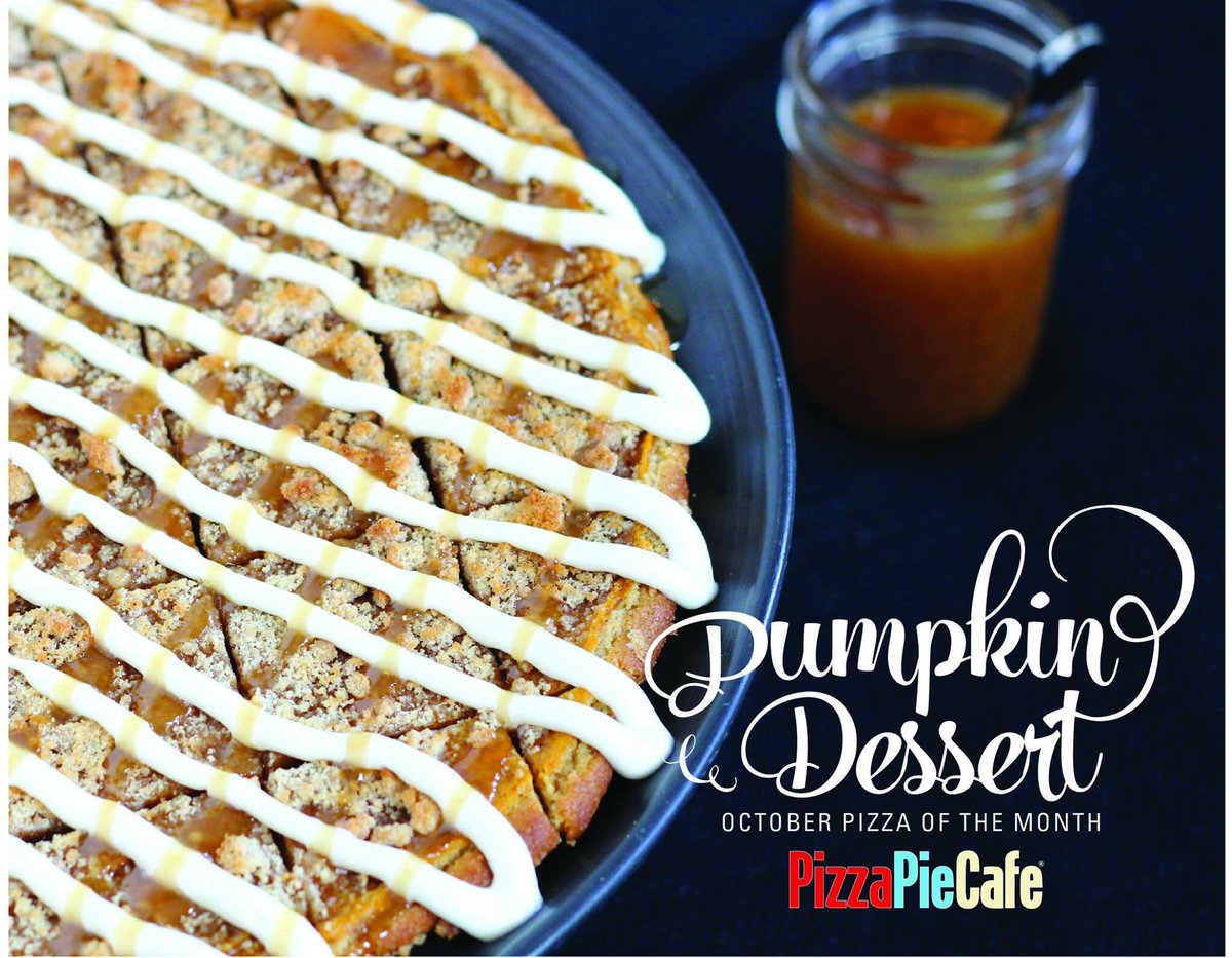 PPCProvo's tweet image. What's the best part about fall?All of the pumpkin desserts! Come in now to try our delicious Pumpkin Dessert pizza!
