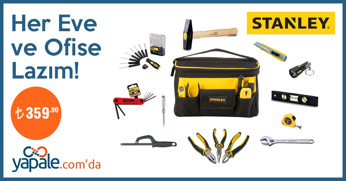 Her Eve ve Ofise Lazım! Stanley Marka Alet Seti ve Takım Çantası. yapale.com/Alet-Seti-ve-T…