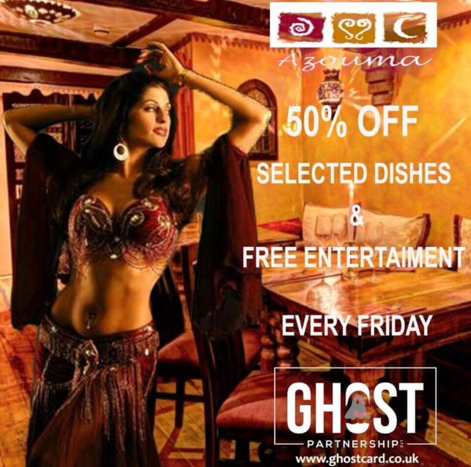 Ghostpartners's tweet photo. Fancy having some of the finest Arabian cuisine Canterbury has to offer? Head down to @Azoumacanterbur for 50% off selected dishes! #Ghost 👻 https://t.co/JKaSbDt7KH
