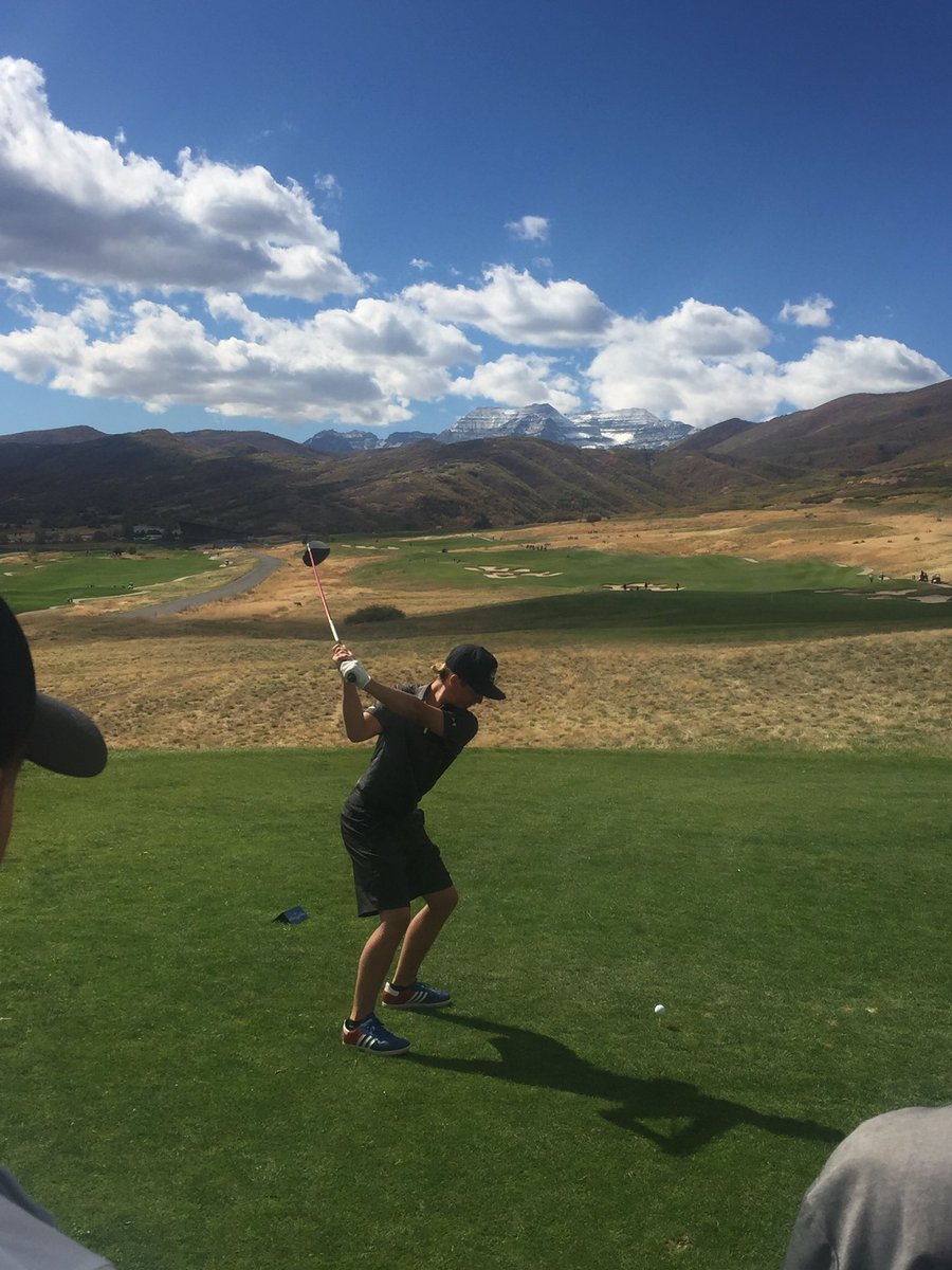 OremHighGolf's tweet photo. Day 2 at State. Let's go!! @HewlettKoy @zack_andersen @BrockHeal @ohstigerpride https://t.co/IDIxzwVRla