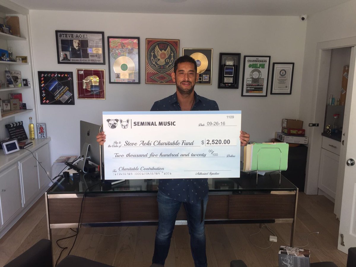 Thank u @seminalmusic @mtdimmak for the generous contribution to the @steveaokifund! https://t.co/2t3I8A8T2C