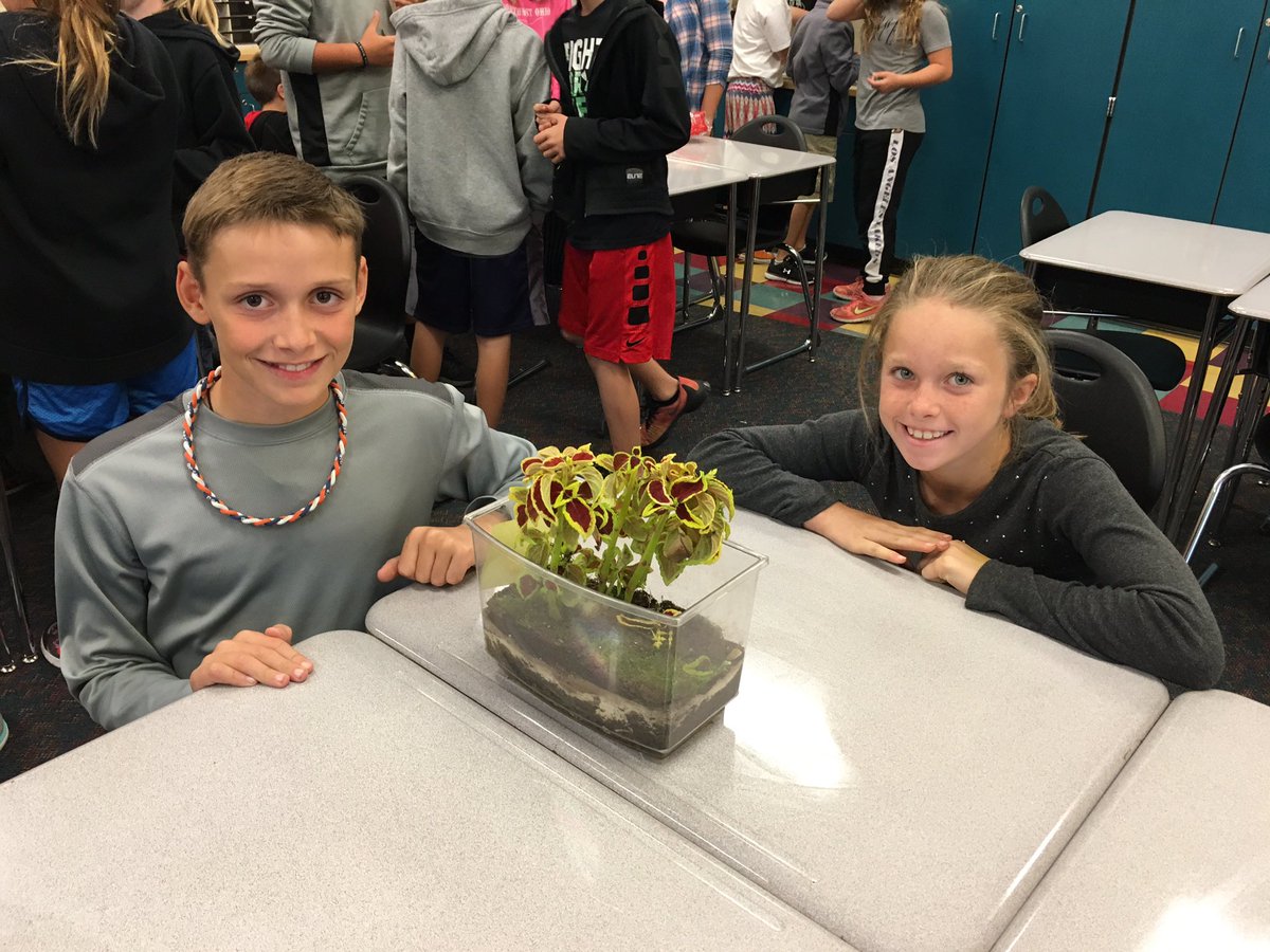 kgregorsok's tweet photo. We are having a blast making terrariums to learn about ecosystems! #OtsegoKnights https://t.co/mZPqJrYErL