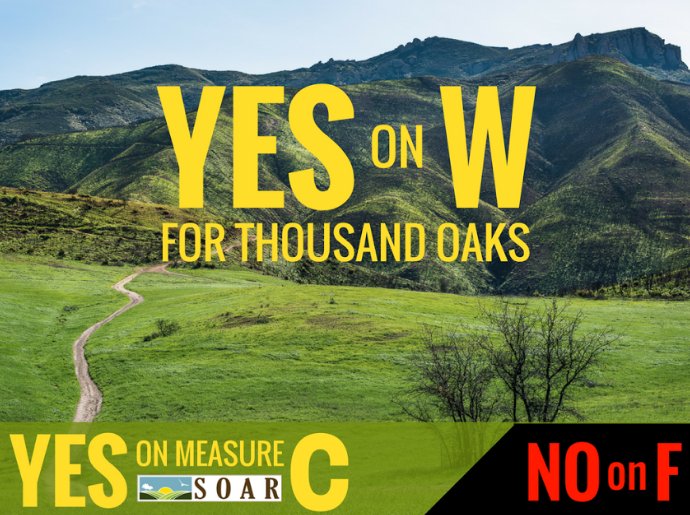 SOARVC's tweet photo. THOUSAND OAKS SOAR IS MEASURE W. When you head to the polls, #YesOnW. Onward and up! #ThousandOaks #VenturaCounty #SOARVC #YesOnC #NoOnF https://t.co/BKfwG2ybtg