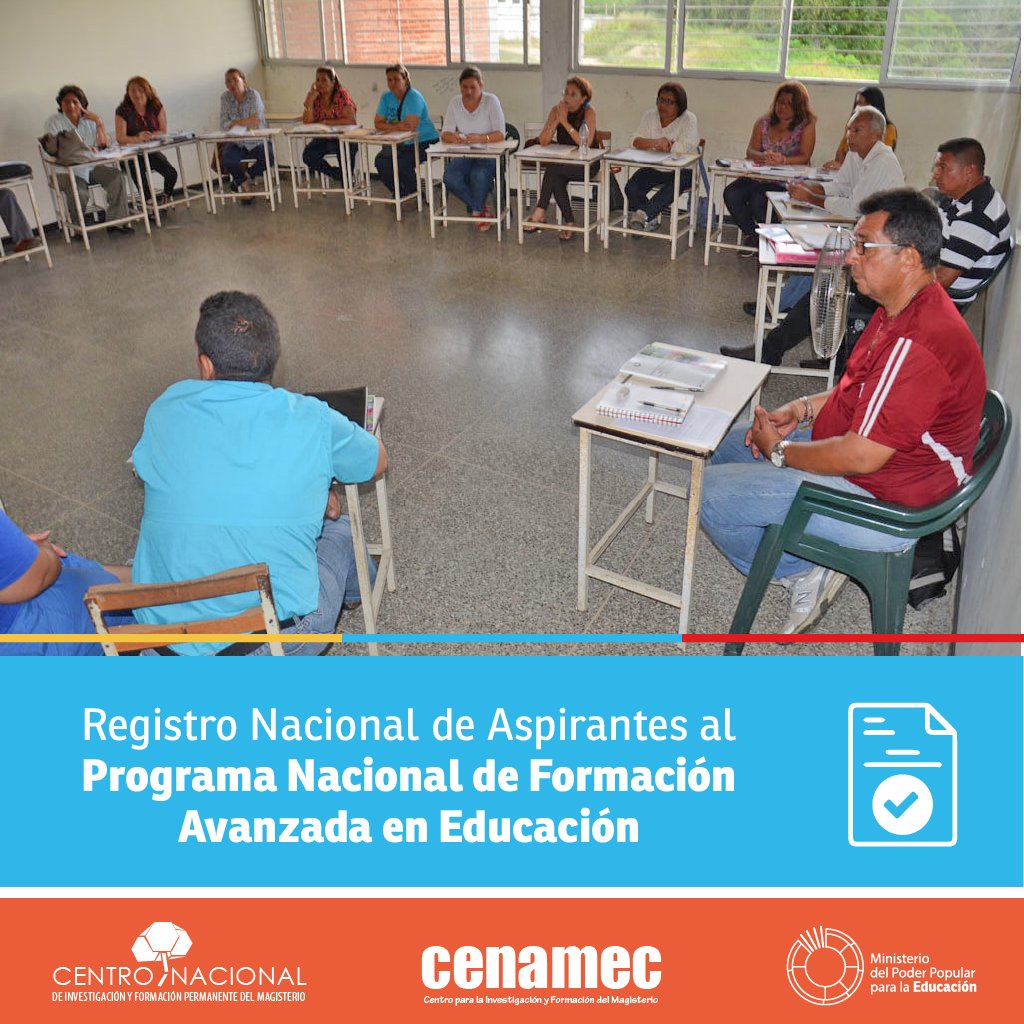 Haz clic en registropnfa.cenamec.gob.ve para ingresar al registro de Postgrados del @MPPEDUCACION .@Palabrayaccion #RevolucionEducativa