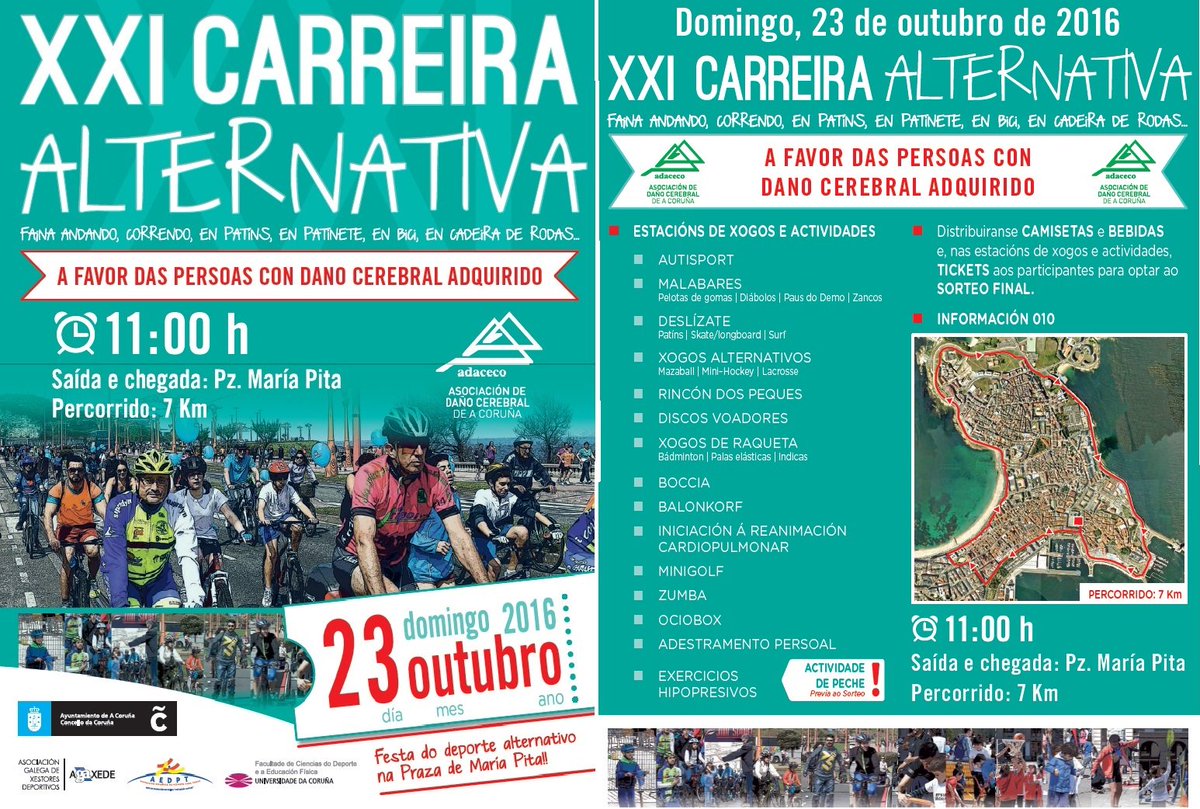 XXI CARREIRA ALTERNATIVA - Praza María Pita - 23 de Octubre - 11h.