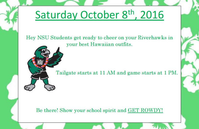 There will be no regular Rowdy Crowd meeting tonight, but our Hawaiian Theme game is THIS SATURDAY! #GetRowdy