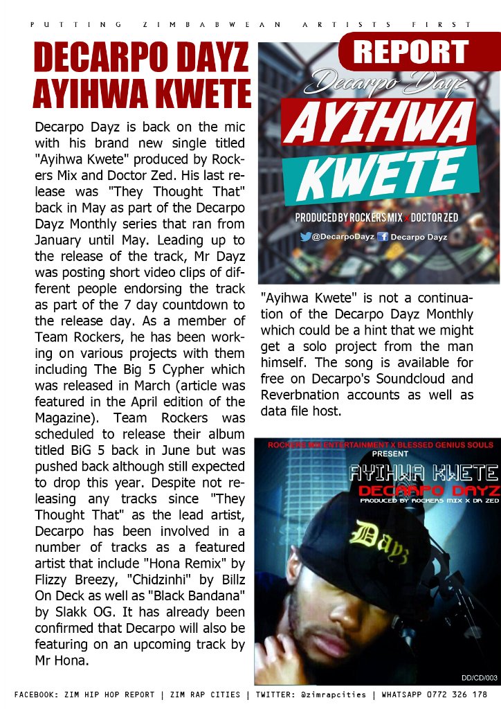 ZIM RAP CITIES PAGES (OCTOBER EDITION 2016)