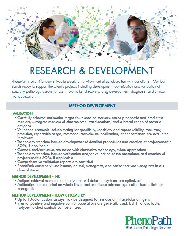 We have a new Research &amp; Development (R&amp;D) flyer for Contract Research (CRO)! goo.gl/sd9BQN #biopharma #RandD #research #pathology
