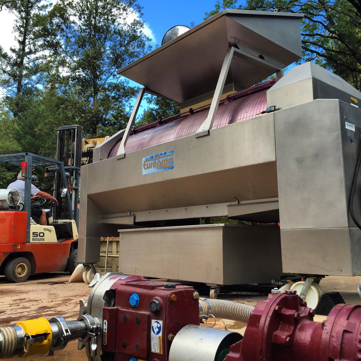RobertFoleyWine's tweet photo. Pressing the #TourigaNacional today. #winemaking #bobfoley #howellmountain #cultwine https://t.co/ftVAc0AZzc