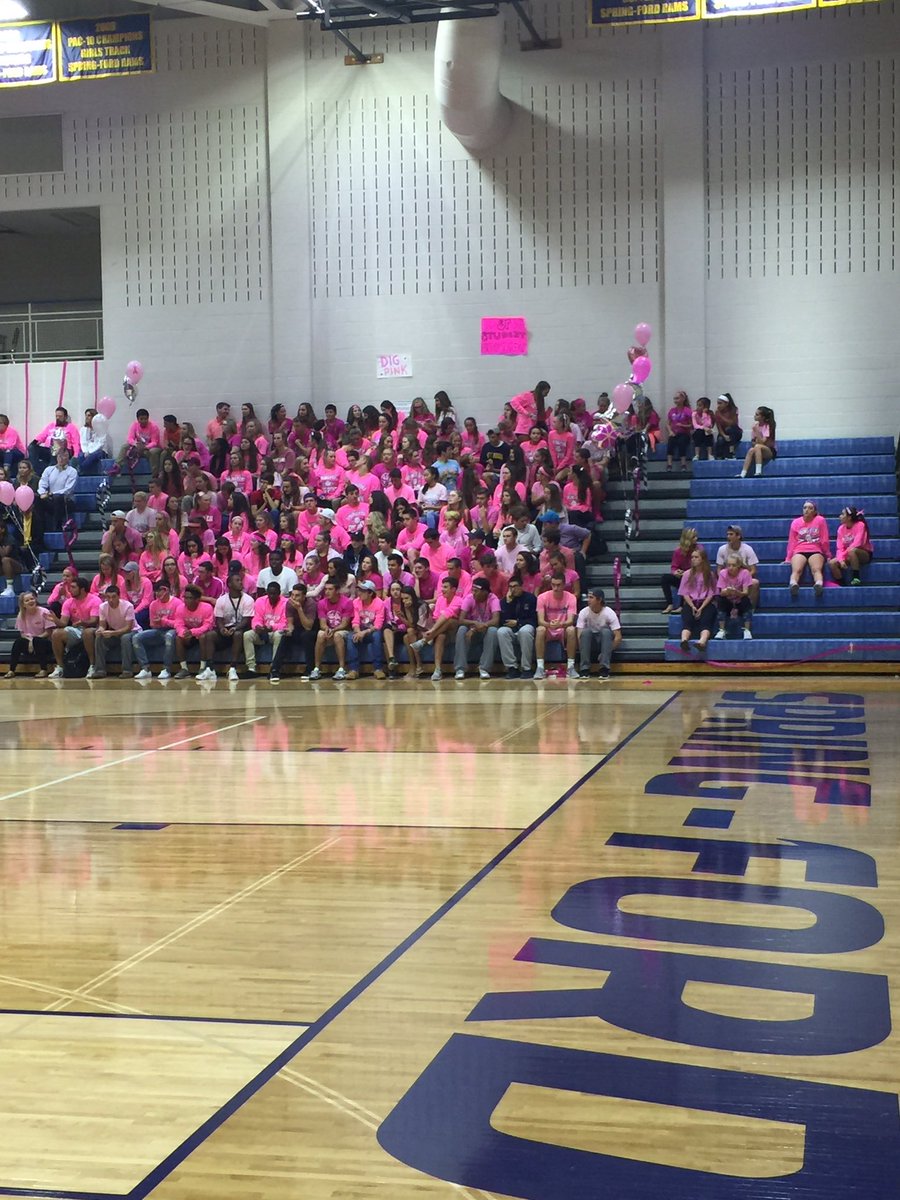 SFRamNation1's tweet photo. Great student support at Girls Volleyball on Dig Pink Night against Methacton https://t.co/liesffHqpS