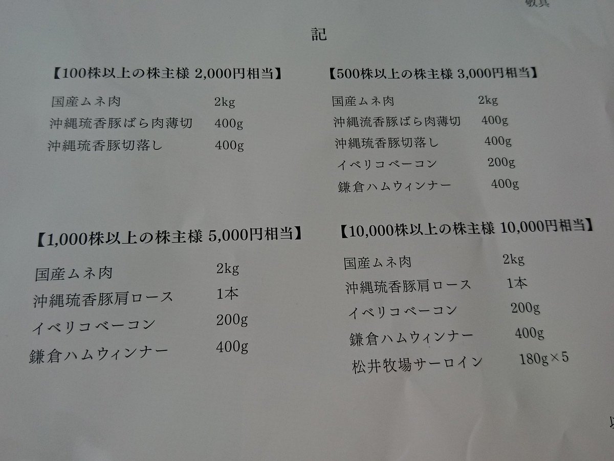 ジャパンミート（肉のハナマサ）の株主優待が着々と届き始め、株主の冷凍庫を逼迫させているもよう - Togetter