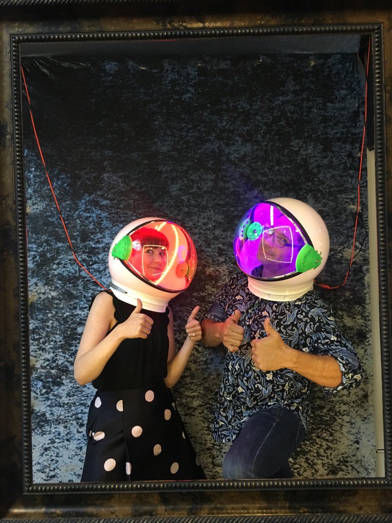 arielwaldman's tweet photo. That’s a wrap! Posing with #dentspace co-curator @motorbikematt in SPACE! https://t.co/LjDKqlsdB0