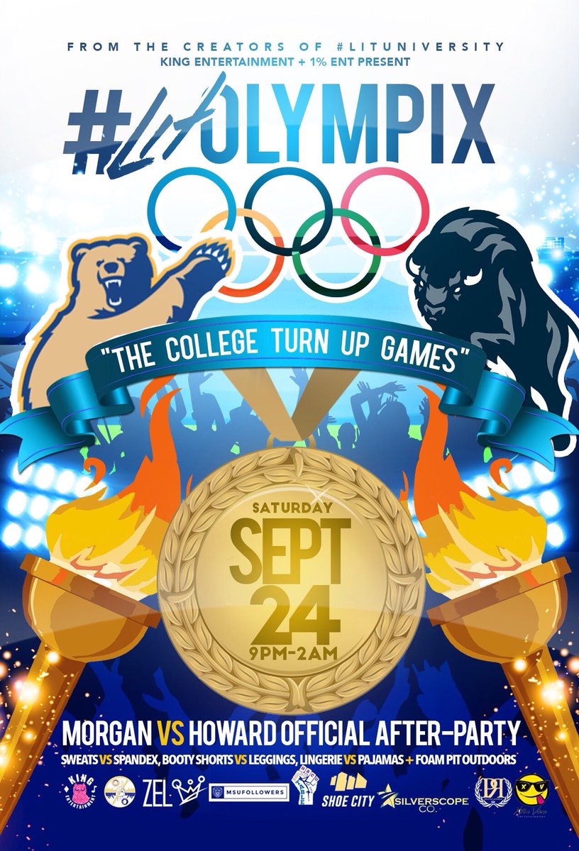 coppinstate19's tweet photo. #MorganVsHoward Official After-Party:
#LitOlympix🏈🏅🍾
Sat. 9/24 🔥
@ Indoor/Outdoor Malibu Beach Club😍
$10 B4 11PM ‼️
Shuttles provided 🚌🚌 https://t.co/9di7H4xWMz