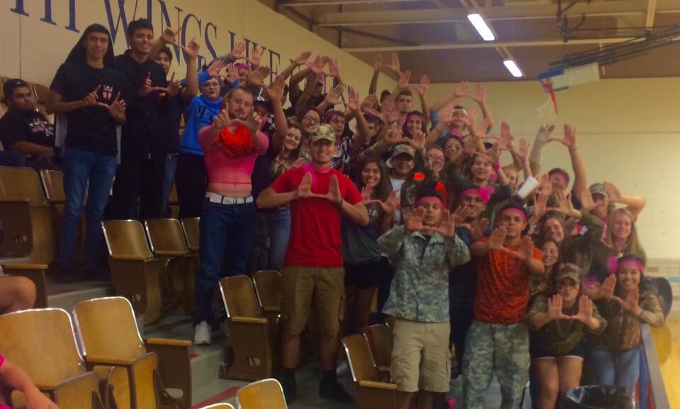 2nite the volleyball teams dropped the hammer in Hugoton. Varsity:3-0, JV:3-0 &amp; C:2-1! And we had the greatest student section again! 💗🏐