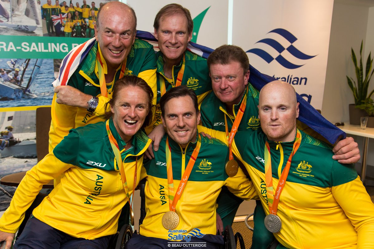 AusSailingTeam's tweet photo. Welcome home and congratulations to our Australian Paralympic Sailors - https://t.co/0XLXaAvyOR - #GoAusSailors https://t.co/jWSn7EbNTa