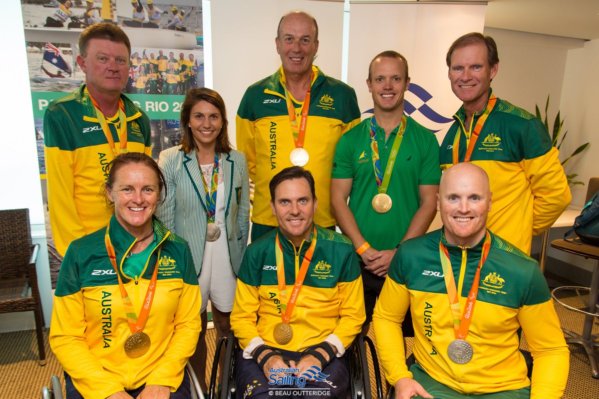 AusSailingTeam's tweet photo. Welcome home and congratulations to our Australian Paralympic Sailors - https://t.co/0XLXaAvyOR - #GoAusSailors https://t.co/jWSn7EbNTa