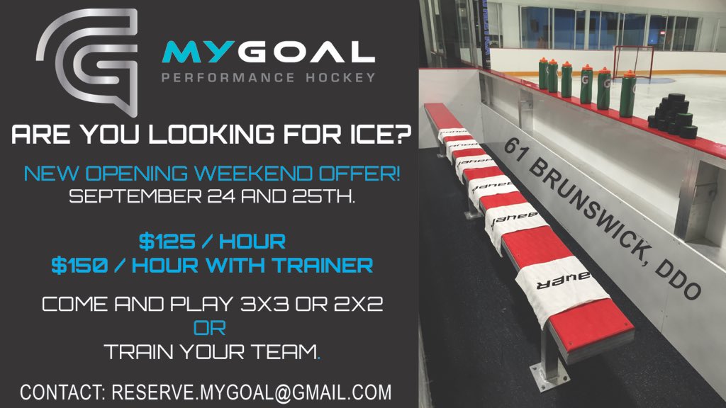 The Ultimate Experience! We've got ice! Limited space. Book fast. <a href="/MygoalHockey/">MYGOALHockey</a>