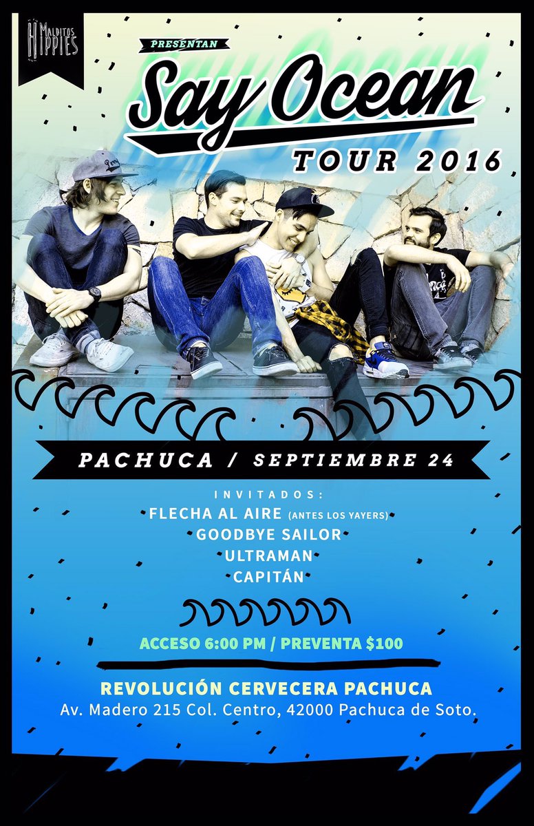 LosYayersMX's tweet photo. PACHUCA!!!!! Nos vemos el sábado con los cabronazos de @sayoceanband !! A huevo!! https://t.co/TMgV6BpwpE