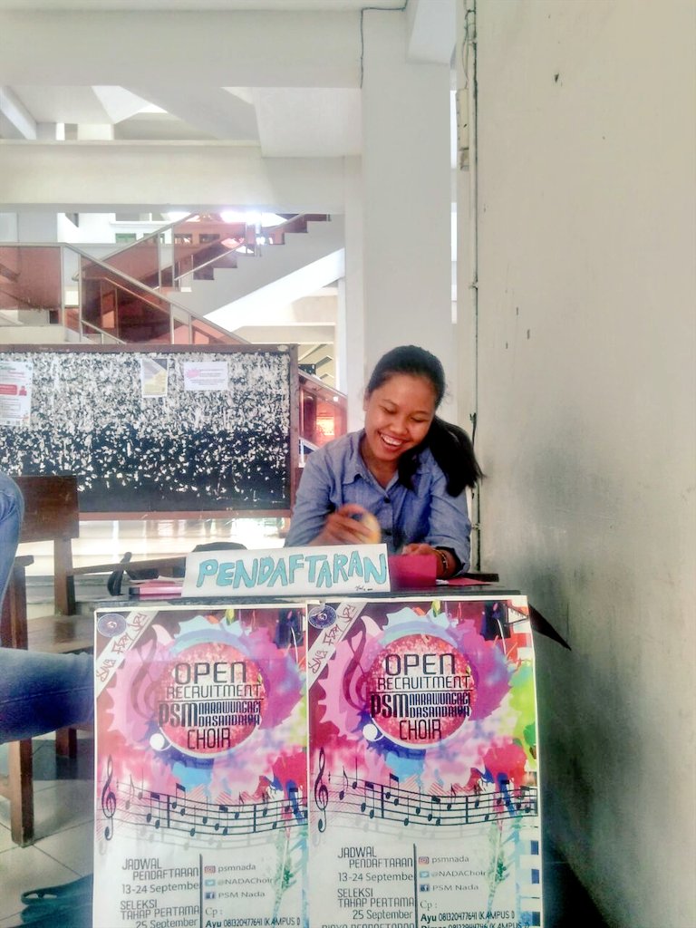 Hallo Nada, bagi teman2 kampus 2 yg mau daftar <a href="/NADAChoir/">PSM NADA UTY</a> di Blok C yaa, sudah ada mba wahyu disana. See you there