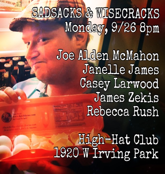 〽️🎱🎣🏹🎪🌱
Florida gator daddy <a href="/JoealdenMcMahon/">Joe McMahon</a> headlines!! + @RebeccaRush639 @janellejcomic <a href="/casey_larwood/">Casey Larwood</a> <a href="/VelvetBuzzsaw/">Nick Hill</a> 8pm <a href="/HighHatClub/">High-Hat Club</a> ⚜⚜⚜