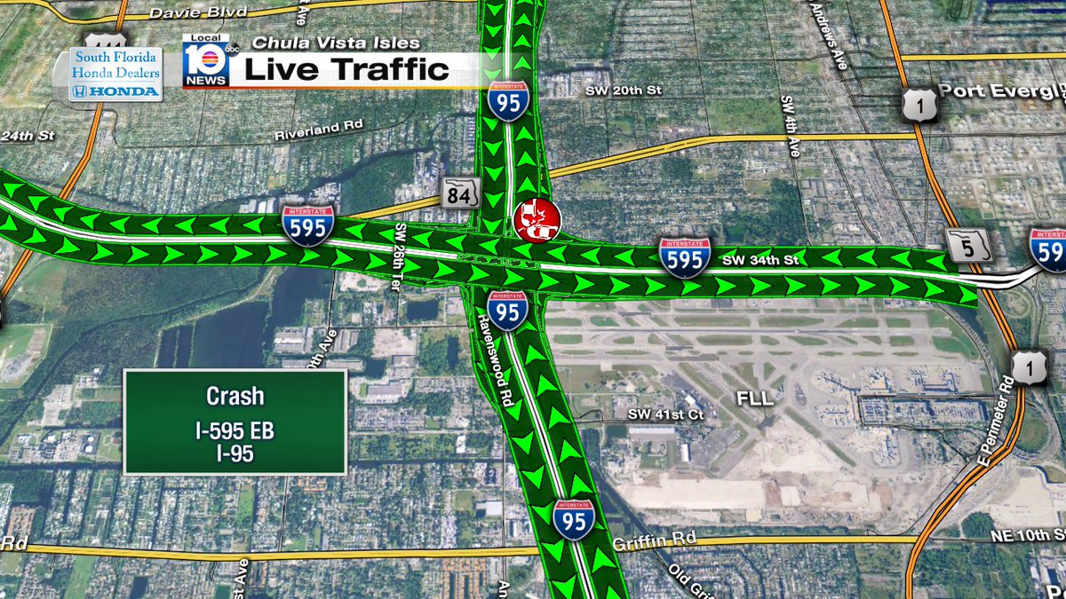 Crash on I-595 EB at I-95 #traffic https://t.co/d1dCApC2LA