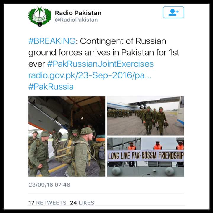 لاول مره : تدريبات عسكريه مشتركه بين روسيا وباكستان !! CtB2EMFXYAAuSsI