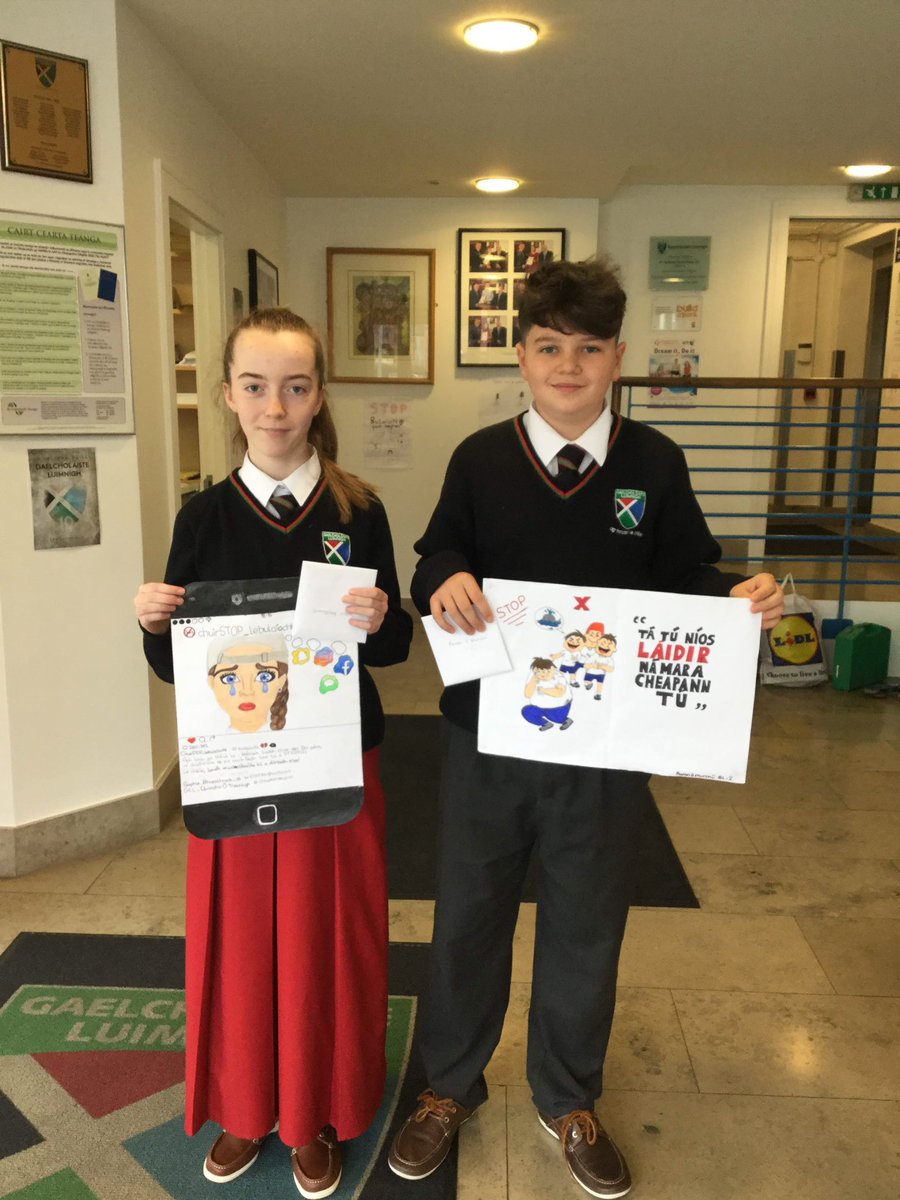 gclsport's tweet photo. Buaiteoirí don chomórtas postaer don tseachtain frithbhulaiochta #antibullying @GCLuimnigh https://t.co/Qz5JCaw4Fs