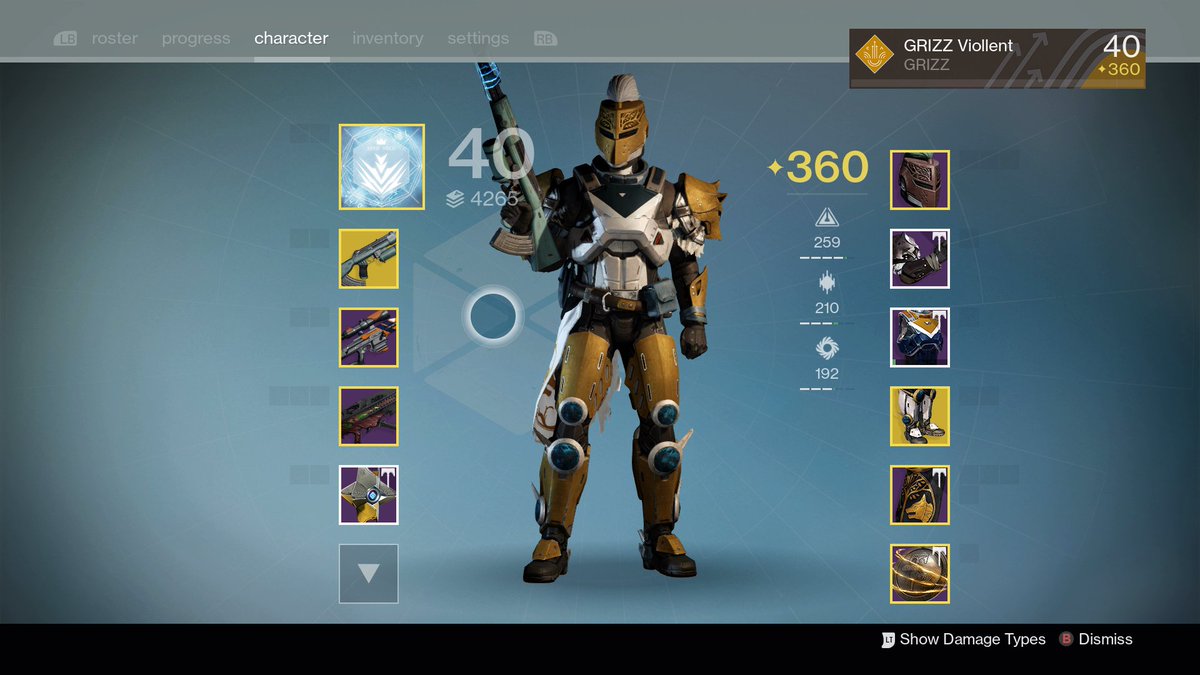 GRIZZViollent's tweet image. RAID Update (Wrath of the Machine): My titan's light level is 360 along with Team GRIZZ! We're Ready. #Destiny #RiseOfIron #NewRaid