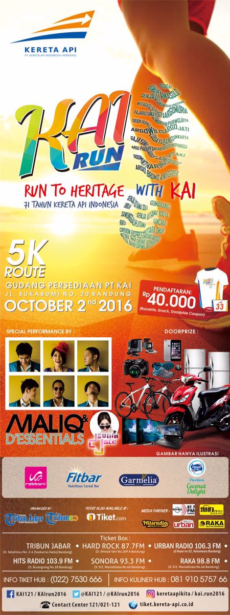 Mau lari pagi? mau nonton penampilan spesial <a href="/MaliqMusic/">MALIQ & D'ESSENTIALS</a> juga?pas banget deh buat ikutan <a href="/KAIrun2016/">RunToHeritageWithKAI</a> , yuk ikutan drpd lari dari kenyataan:)